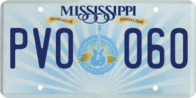 MS license plate PVO060