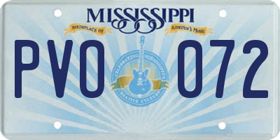 MS license plate PVO072