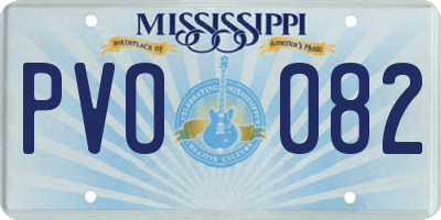 MS license plate PVO082