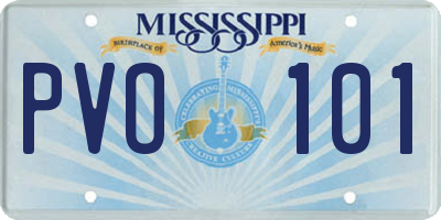 MS license plate PVO101