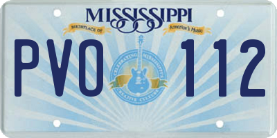 MS license plate PVO112