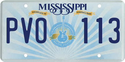 MS license plate PVO113
