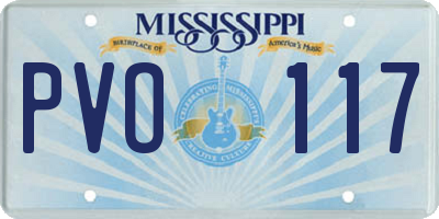 MS license plate PVO117