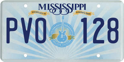 MS license plate PVO128