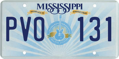 MS license plate PVO131