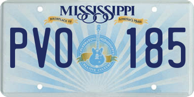 MS license plate PVO185