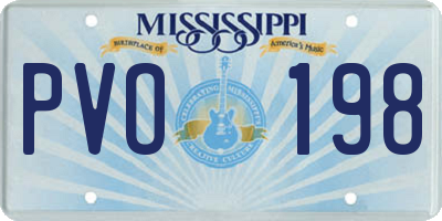 MS license plate PVO198