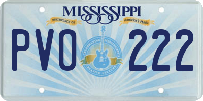 MS license plate PVO222