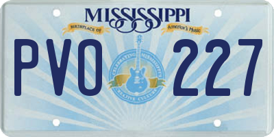 MS license plate PVO227
