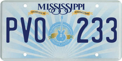 MS license plate PVO233