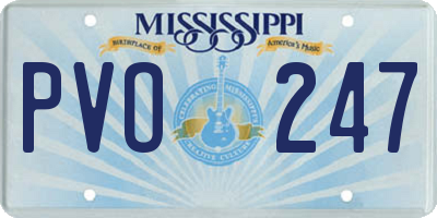 MS license plate PVO247