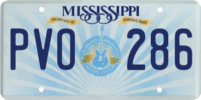 MS license plate PVO286