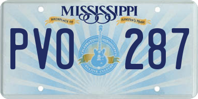 MS license plate PVO287