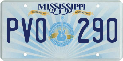 MS license plate PVO290