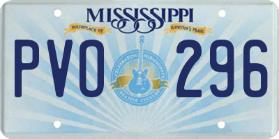 MS license plate PVO296