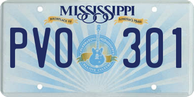 MS license plate PVO301