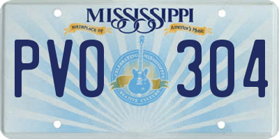 MS license plate PVO304