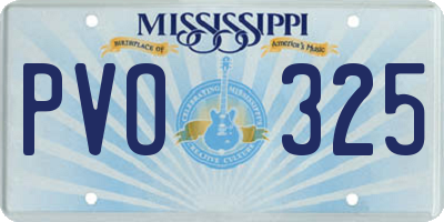 MS license plate PVO325