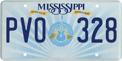 MS license plate PVO328