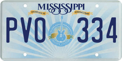 MS license plate PVO334