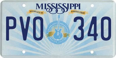 MS license plate PVO340