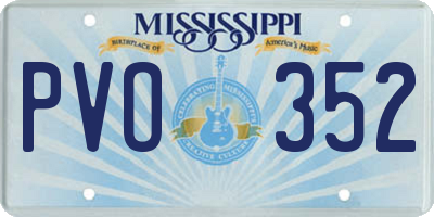 MS license plate PVO352