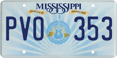 MS license plate PVO353