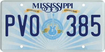 MS license plate PVO385