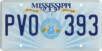 MS license plate PVO393