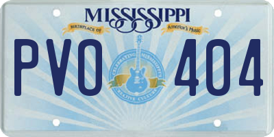 MS license plate PVO404