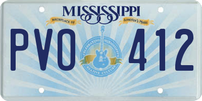 MS license plate PVO412