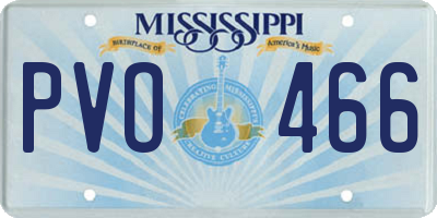 MS license plate PVO466