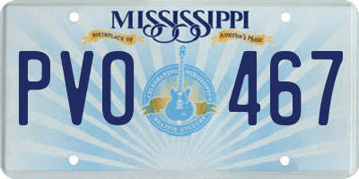MS license plate PVO467
