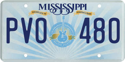 MS license plate PVO480