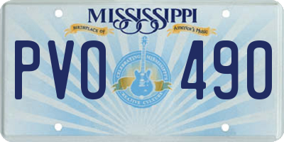 MS license plate PVO490