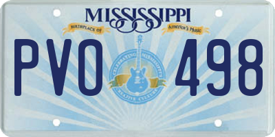 MS license plate PVO498