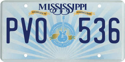 MS license plate PVO536