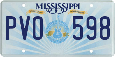 MS license plate PVO598