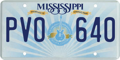 MS license plate PVO640