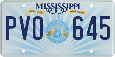 MS license plate PVO645