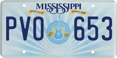 MS license plate PVO653