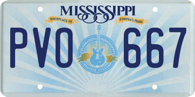 MS license plate PVO667