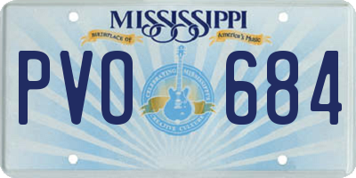 MS license plate PVO684