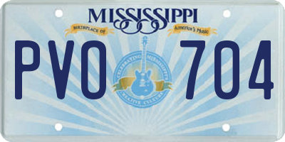 MS license plate PVO704