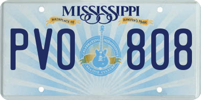 MS license plate PVO808