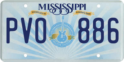 MS license plate PVO886