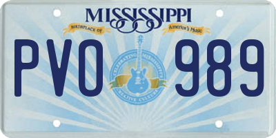 MS license plate PVO989