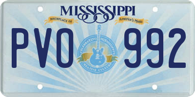 MS license plate PVO992