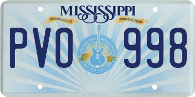 MS license plate PVO998