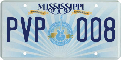 MS license plate PVP008